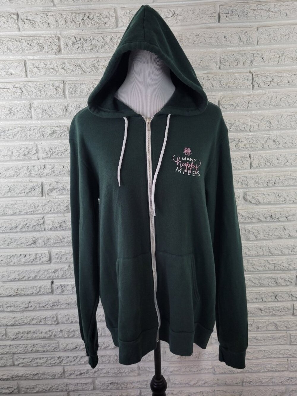 Another Mother Runner Bella Canvas Full Zip Hoodie Dark Green Jacket XL SWE190E